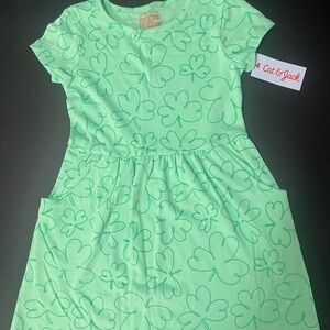 Cat & Jack Mint Clover Print Dress